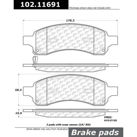 Centric Parts CTEK Brake Pads, 102.11691 102.11691